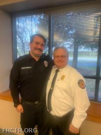 FF Allen Fitzgerald with Fire Chief Bert Lancaster 
